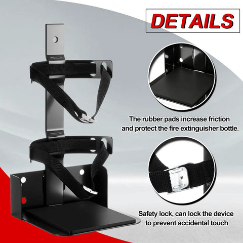 Heavy Duty Fire Extinguisher Mount Bracket With Foam Pad Stand Built To Last Two Pack For 5Lb 10Lb 20Lb ABC And 10Lb CO2 Extinguishers detail view