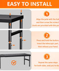 Installation steps for Hella Adjustable And Stackable Kitchen Cabinet Organizer, Pretty Darn Solid Metal Pantry Shelf.