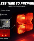 Wireless Trailer Lights Kit With Magnetic LED Tow Light Rechargeable Battery 7 Way To 4 Way Transmitter shown with USB-C charging port