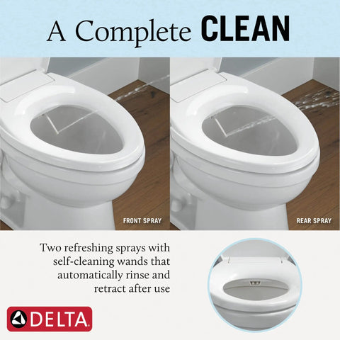 Elongated Soft Close Bidet Seat With Manual Control And Self Cleaning Wand, Front And Rear Spray, Non Electric, White.