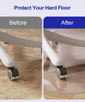 Before and after showing Clear Office Chair Mat For Hardwood Floors, 30 By 48 Inches, Heavy Duty PVC Floor Protector installed