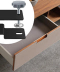 Multi Purpose Cabinet Installation Kit With Pro Grade Adjustable Drawer Jig And Locking Clamp Woodworking Fixture shown with open desk drawer