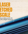Close-up of 24 inch T Slot Drill Press Fence Kit with laser-etched scale and reversible fence for woodworking precision.