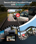 4K Front And Rear Dash Cam With 170 Degree Ultra Wide View, Boss ADAS Safety, Night Vision, collision detection display
