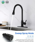 Top Shelf Slick Pull Down Kitchen Faucet Sprayer Head Replacement In Matte Black with spray pattern features.