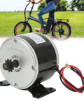 24V 250W Brushed Motor For Electric Bike And Scooter Replacement Part with cyclist on e-bike in background