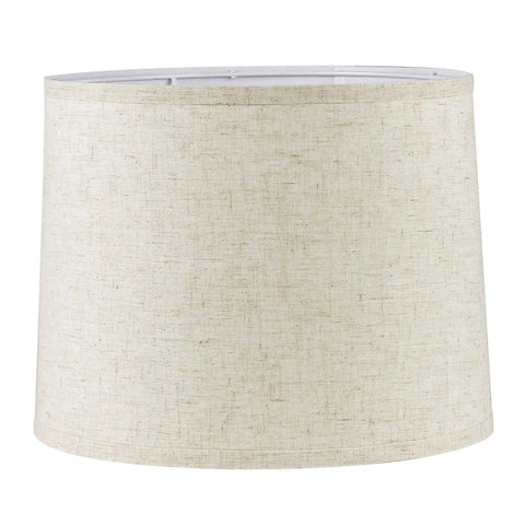 Natural Linen Lamp Shades Set Of 2 For Table, Floor, And Bedside Lamps, Fabric Drum Style, 11.6 Top X 12.6 Bottom X 9.8 Tall
