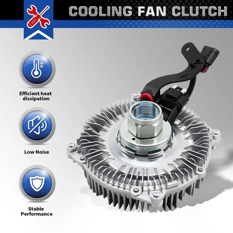 Heavy Duty Radiator Fan Clutch For Ram 2500 3500 4500 5500 6.7L Diesel 2013 2018 shown with aluminum fins and connector.