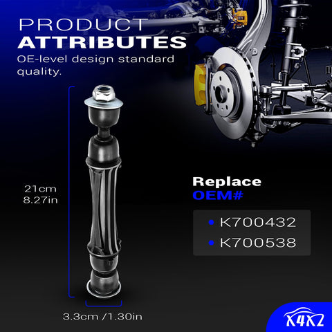 Front Stabilizer Sway Bar End Links OE Part K700538 Bolt On For Chevrolet Silverado Tahoe Suburban Avalanche GMC Sierra Yukon Yukon XL Cadillac Escalade, 21cm front link