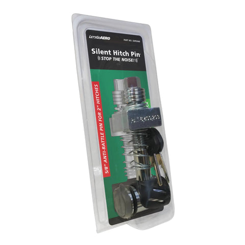 Keyless Press On Locking Silent Hitch Pin For Two Inch Hitches Heavy Duty Five Eighth Inch Threaded Pin Fits Class IV Tow
