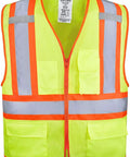 High Visibility Safety Vest With Pockets For Construction Pros ANSI Class 2 Type R Reflective Vest front view