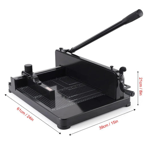 Workhorse 12 Inch Paper Cutter With 400 Sheet Capacity Solid Steel Guillotine Trimmer For No Sweat A4 Paper Leather And Fabric Cuts In Home Or Office Workspaces Black