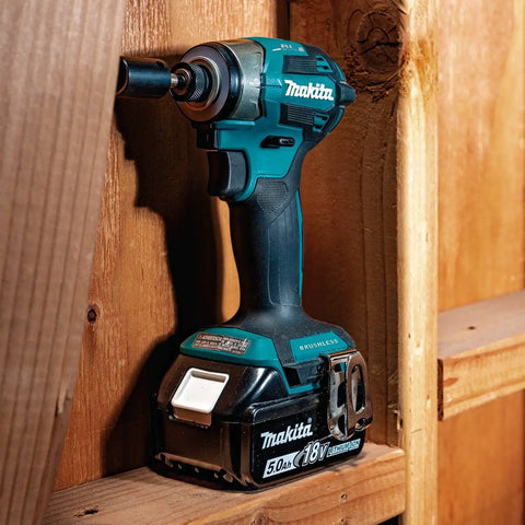 18V LXT Brushless Cordless Impact Driver 5.0Ah in wooden frame setting