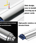 Long Stainless Steel Cord Cover Kit For Office Desks No Brainer Cable Management 79 Inch Half Round Metal Raceway in use