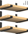 Heavy Duty 12 Inch Wall Shelf Brackets 6 Pack Black Iron For 11.25 Inch Boards Garage Kitchen Laundry Room Floating Shelf Hardware