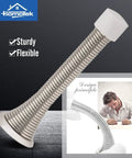 Dang Sturdy 12 Pack Spring Door Stops With Rubber Bumpers, Heavy Duty Satin Nickel Baseboard Guards that actually take the hit.