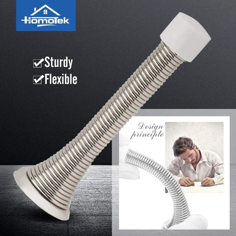 Dang Sturdy 12 Pack Spring Door Stops With Rubber Bumpers, Heavy Duty Satin Nickel Baseboard Guards that actually take the hit.
