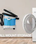 1.5 Gallon 2.0 Peak HP All Around EZ Wet Dry Vacuum wall-mounted next to washing machine in apartment laundry area