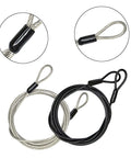 Outdoor Travel Security Cable Lock 3mm Braided Steel Wire Rope With Double Loop 3.3ft Length Weatherproof Coated Lightweight Luggage Lock 2 Pack