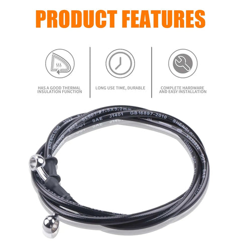 Hydraulic Brake And Clutch Line Hose Kit For Motorcycles Dirt Bikes ATVs Mopeds And Scooters Ride Ready 1.5m Long