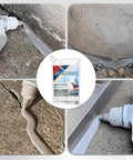 Self Leveling Concrete Crack Repair Sealant for slabs and brick stone, shown being applied to indoor and outdoor surfaces.