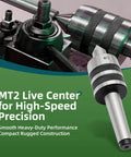 MT2 Ball Bearing Morse Taper Live Center Internal Rotation for Wood and Metal Lathes with Triple Bearing for CNC Turning