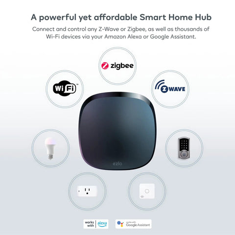 Smart Home Hub With Zigbee And Z Wave Connects To Wi Fi Devices Works With Alexa And Google Assistant Control Smart Locks