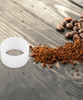 Compact Sturdy Coffee Pressing Adapter For Coffee Holder, Lightweight White PP Material, Pro Grade Precision Craftsmanship For Even Espresso Compression, No Fuss Portable Espresso Machine Accessory, Replacement Ring And Powder Holder Base on coffee grounds
