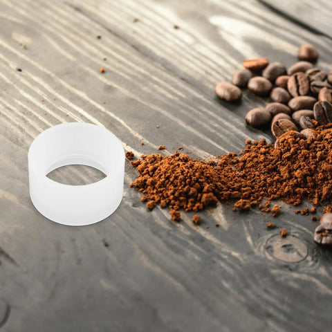 Compact Sturdy Coffee Pressing Adapter For Coffee Holder, Lightweight White PP Material, Pro Grade Precision Craftsmanship For Even Espresso Compression, No Fuss Portable Espresso Machine Accessory, Replacement Ring And Powder Holder Base on coffee grounds