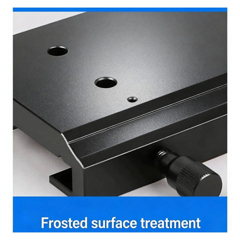 Heavy Duty Dovetail Translation Stage X Axis Linear Guide Slide Micro Positioning Platform showing frosted surface and control knob.