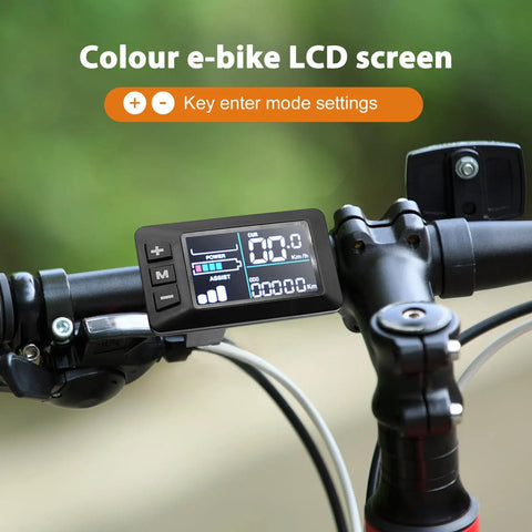 Color LCD E Bike Display Screen With 5 Pin Connector Cable For 24V 36V 48V E Bikes Plug And Play No 2 Protocol Compatible Durable ABS Housing Color Screen Durable ABS Case Easy Mounting Bright Color Display For Clear Readouts On The Go