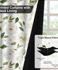 Floral Blackout Curtains For Bedroom And Nursery With 84 Inch Length Two Panels Tieback Drapes Thermal Soundproof Room Darkening