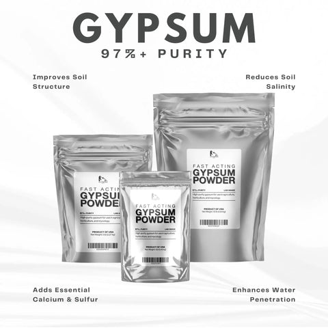 97 Percent Pure Gypsum Powder For Soil And Substrates, High Solubility Calcium Sulfate Dihydrate, 1 Pound packages