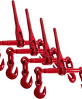 Heavy Duty Ratchet Chain Binders For One Quarter Inch To Five Sixteenths Inch Chains, 4-Pack With 3150 Lbs Working Load Limit