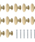 Antique Gold Round Drawer Knobs 6 Pc Set For Cabinets Dresser And Furniture Retro Vibe Door Handles For Kitchen RV And Home Decor Comfortable Grip Durable Hardware