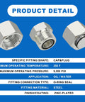 ORFS Flat Face Seal Cap And Plug Kit For Hydraulic Hose Fittings 72 Piece Set showing steel caps and plugs with O-ring seals