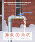 Outdoor pipe protected with Pipe Insulation Wrap 32.8 Feet By 2 Inches With Aluminum Foil Layer Self Adhesive Foam for all-weather use.