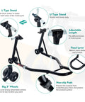850 Lb Motorcycle Paddock Stand For Sport Bikes Rear Wheel Lift Swingarm Black Heavy Duty Steel Stable Performance
