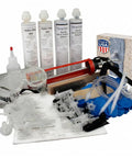 10ft Peel Paste Foundation Crack Repair Kit with surface ports and 300 polyurethane foam for basement waterproofing