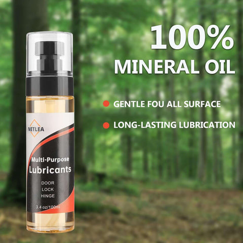 All-In-One Door And Lock Lubricant Kit With 4.4oz Bottle, 3.4oz Spray And 1oz Precision Oiler For Squeaky Hinges, Locks, Sliding Doors