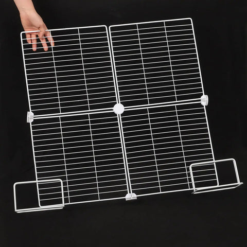 Heavy Duty Adjustable Freezer Dividers For Upright Fridge Rock Solid White Wire Partition showing adjustable white wire frame.