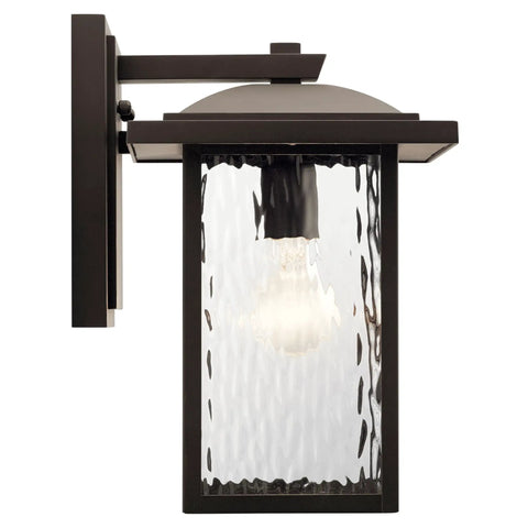 Capanna Outdoor Wall Light In Olde Bronze With Clear Water Glass, 1 Light Weatherproof Exterior Sconce For Porch And Patio