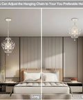 Tiny Crystal Chandelier For Bedroom And More One Light White Mini Crystal Pendant Ceiling Fixture Ninty Percent Preassembled