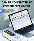 Pro Grade Portable Digital Surface Roughness Tester With 13 Parameters And 0.001 Micron Resolution Diamond Sensor 160 Micron Measurement Range Inductive Technology For Industrial And Laboratory Use Fast Accurate Surface Quality Analysis connected to laptop