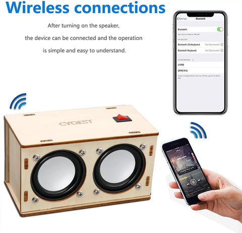 Wireless connections with Build Your Own Bluetooth Speaker Kit For Kids And Adults Totally Fun Hands On Science Electronics Project, dual speakers visible