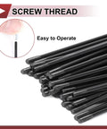 12G 225mm Black Bicycle Spokes Set, 36 Pcs of 45 Steel Spokes for Pro Grade Wheel Builds, Includes Nipples, screw thread detail
