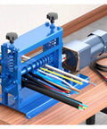 Top Rated Fully Automatic Cable Stripper Machine Multi Function Electric Wire Stripper on wooden table with wires.