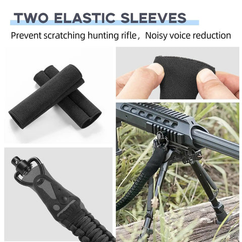 No Nonsense Heavy Duty 550 Paracord Two Point Sling With Snag Free Steel Hooks And Swivels Fully Adjustable For Firearm And Bow Setup Smooth Tactical Matte Black
