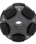 Front view of 58mm Plastic Omni Wheel For Robot Car - Double Row, 360 Degree Rotating Omni Directional Wheel, NXT Motor Compatible