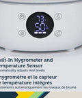 Filter Free Humidifier With Auto Humidity Control And Hygrometer, Detects Temperature And Humidity Levels, White Finish LCD display